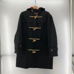 【中古】POLO by RALPH LAUREN 90s USA製 ウールダッフルコート 裏地 赤チェック ブラック L ラルフローレン[24]