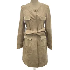 【極美品】CARA フジコウ　ラムレザーコート　ライナー付　ベルト　ベージュ 極美品】CARA フジコウ ラムレザーコート ライナー付 ベルト