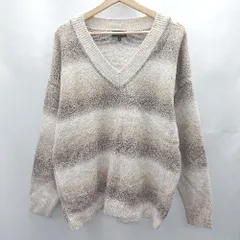 ◇ ⊇ PBLIM ページボーイリム ボーダー柄 長袖 カーディガン ニット サイズ M ブラウン系 レディース E  【1502030049923】