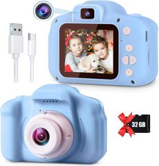 子供用カメラ 32GB キッズカメラ 高画素 子どもデジタルカメラ 大容量 おもちゃカメラ 1080P HD SDカード付き カードリーダ付き USB充電式 多機能 子供の日 プレゼント 男の子 女の子 日本語説明書付き
