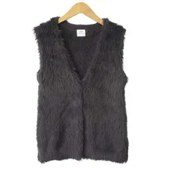 コーエン coen フェザーヤーンニットベスト フェイクファー ポリエステル FREE フリー チャコールグレー