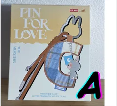 【正規品】LABUBU ラブブ Pin for love　イニシャルチャーム【A】　キーホルダー　POP MART