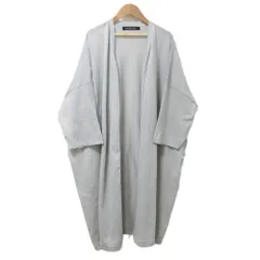 美品 mizuiro ind ミズイロインド ボタンレス ドロップショルダー オーバーサイズ ロングカーディガン ニットガウン グレー レディース 古着 中古 USED