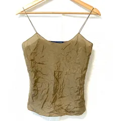 (^w^)b RALPH LAUREN ラルフローレン 絹100% キャミソール インナー トップス 上品 上質 綺麗め セクシー 可愛い 光沢感 とろみ 涼しい ライトブラウン レディース 女性 サイズ4