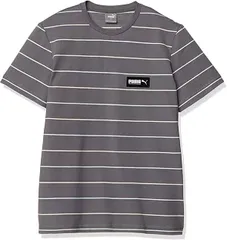 【新品】puma（プーマ）スポーツ ウェア 半袖 Tシャツ メンズ FUSION ストライプTシャツ キャッスルロック 582684-44