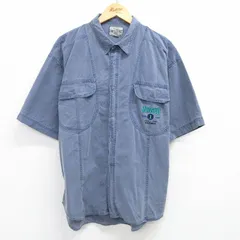 XL/古着 半袖 シャツ メンズ 00s コットン 紺 ネイビー 25may08 中古 トップス