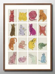 13256アンディ ウォーホル 猫 ネコ CAT A3 サイズ ポスター アート おしゃれ 絵画 インテリア 北欧 イラスト マット紙 艶消し アートパネル 額 フレーム デザイン 壁掛け ギフト 新築祝い ディスプレイ