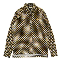 サイズ：M LE COQ GOLF ルコックゴルフ  長袖ポロシャツ ボタンダウン 総柄 ブラック系 [240101401192]# ゴルフウェア メンズ ストスト