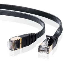 【数量限定】10Gbps/600MHz ギガビット (3m) イーサネットケーブル ウルトラフラット ツメ折れ防止 CAT7 RJ45コネクタ LANケーブル ブラック サンワサプライ KB-FLU7-03BKのサムネイル