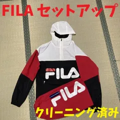 FILA ナイロン セットアップ スノボウェア スキーウェア 赤 黒 白