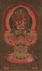 仏教美術 掛仏 銅製 木製台付 DT428