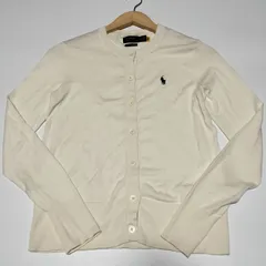 【現行】POLO RALPH LAUREN　QRタグ　カーディガン　XSサイズ　PIMA COTTON 綿　アイボリー　長袖