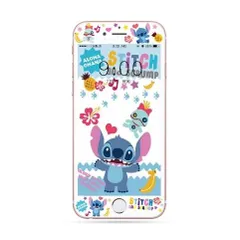 iPhone 6/7/8 ガラスフィルム iPhone SE 第2世代 第3世代 強化 液晶 保護 フィルム ディズニー スティッチ 2 硬度9H キャラクター 3D クリアフィルム