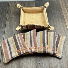 和柄/コースター5枚&トレー