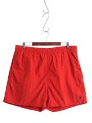 【お得なクーポン配布中!】 90s ポロ ラルフローレン ナイロン ショートパンツ メンズ XL / オールド サーフ スイム ショーツ 水陸両用 短パン 海パン 大きいサイズ 赤