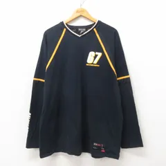 XL/古着 ラルフローレン ポロジーンズ 長袖 ブランド Tシャツ メンズ 00s 67 大きいサイズ ラグラン Vネック 黒 ブラック 25jun13 中古