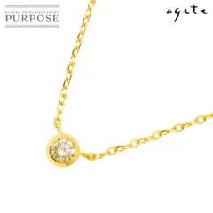 アガット agete ダイヤ 0.09ct ネックレス 40cm K18 YG イエローゴールド 750 Diamond Necklace 90285545