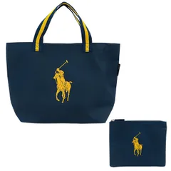 ポロ ラルフ ローレン POLO RALPH LAUREN ショッピングトートバッグ ポロポニー エコバッグ ポーチ付 コンパクト 折り畳み 0002114857 ネイビー 