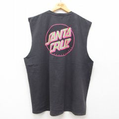 XL/古着 サンタクルーズ ノースリーブ Tシャツ メンズ ビッグロゴ 大きいサイズ コットン クルーネック 黒 ブラック 25jul07 中古
