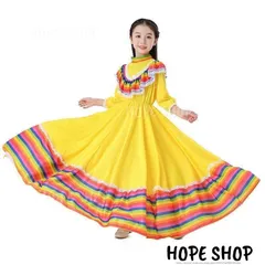 コスチューム 子供 メキシコ民族舞ダンス衣装 女の子亡霊節パーティー舞台演出服