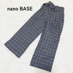 ★美品★【nano BASE】ナノベース チェック柄  パンツ ベルト付 サイズ36のサムネイル