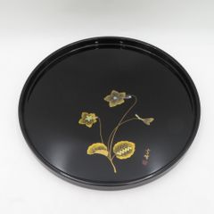 漆器 盆 花デザイン 黒色 - メルカリ