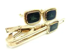 ■極美品■ Burberrys バーバリーズ カフス カフリンクス ネクタイピン タイクリップ アクセサリー 2点セット  ゴールド系 BD5860 冠婚葬祭 結婚式 葬式