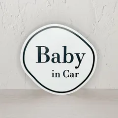 ベビーインカー ベイビーインカー BABY IN CAR 歪み ホワイト マグネット 出産祝い マタニティマーク