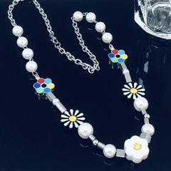 デイジーネックレス【セラミック パール アクセサリー】
