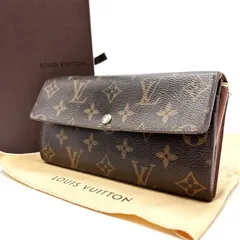 ✨良品✨ LOUISVUITTON ルイヴィトン 三つ折り 長財布 ロングウォレット フラップ ポルトフォイユ サラ モノグラム 総柄 ゴールド金具 ロゴ型押し カードケース 定期入れ 小銭入れ  PVCレザー レディース ブラウン 茶色