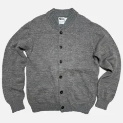 ✨美品✨マーガレットハウエル　メンズ　カーディガン　リネン　麻　グレー　Ｌ　春夏 新品未使用】マーガレットハウエル サマー リネン カーディガン