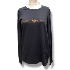 EMPORIO ARMANI エンポリオ アルマーニ 長袖Tシャツ ロゴ プリント ロンT カジュアル シンプル カジュアル 黒 ブラック BLK Sサイズ レディース オールシーズン 春 夏 ゴーゴー古着セントラルパーク名古屋店 No.353