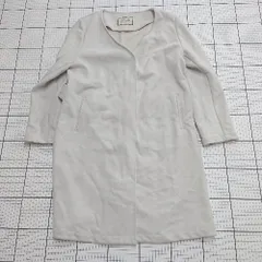 ◇ ⊇ アクータ シンプル系 長袖 ノーカラーウールジャケット サイズF ホワイト系 レディース E  【1508200033563】のサムネイル
