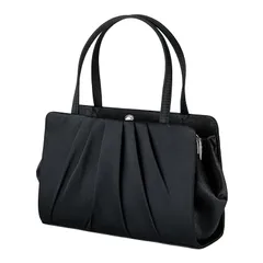 [福正堂] フォーマルバッグ 【3点セット 袱紗 サブバッグ】 ブラックフォーマル 女性 冠婚葬祭 喪服 葬儀用 葬式 口金 ブラック