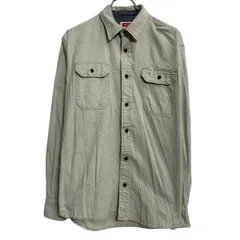 Wrangler 長袖 無地シャツ L 程 ホワイト ラングラー ボタン 胸ポケット シンプル 古着卸 アメリカ仕入 a701-5518のサムネイル
