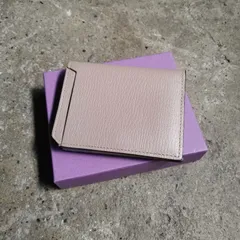 L'arcobaleno スマートカードウォレット ラルコバレーノ 財布 ベージュ ピンク コンパクトウォレット 二つ折りのサムネイル