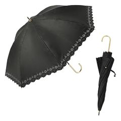 assa 日傘 レディース UVカット 遮光 長傘 超軽量 遮光遮熱 50cm 花柄レース (FL089/ブラック) 0