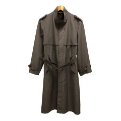 ランバン LANVIN ステンカラーコート 長袖 無地 ウール混 コットン混 グレーのサムネイル