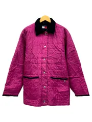 TOMMY HILFIGER (トミーヒルフィガー) 古着 90s キルティングジャケット 襟ベロア L パープルピンク系 レディース /036