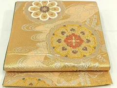 未使用】極上・工芸品レベル総刺繍袋帯正倉院花文金銀糸パステルカラー