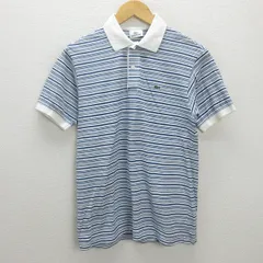 Q■ラコステ/ LACSTE マルチボーダー半袖 鹿の子ポロシャツ【 3 】MENS/1【中古】
