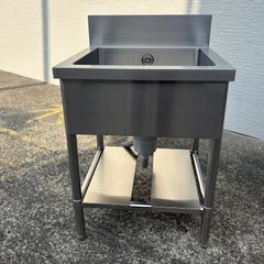 新品・未使用】業務用ステンレス一槽シンク 流し台 600×600×800mm 