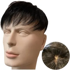 Luce brillare ウィッグ メンズ 人毛100% かつら ヘアピース トップピース ポイントピース カツラ 男性 部分ウィッグ つむじ 頭頂部 医療用 部分カツラ 薄毛 脱毛 ショート 国内メーカー 【必需品3点セット】 ビジ [ビジネスショート＋]