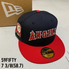 《NEWERA》ニューエラ　ロサンゼルス　エンゼルス　59FIFTY　キャップ　ネイビー　レッド　つば裏　グリーン　大谷翔平選手二刀流サイドパッチ　7 3/8