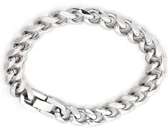 Ｉｂｅａｔ　９ ステンレススチール 喜平 ブレスレット メンズ チェーン 10mm 金属アレルギー対応( シルバー,  幅1cm，長さ21cm)