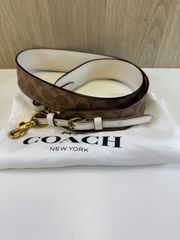 COACH レザーベルト ホワイト 花柄 ショルダー ストラップ タグ付き 