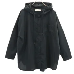 n'Or LABEL ノアールレーベル 長袖 フード付き オーバー シャツ F ブラック レディース 古着