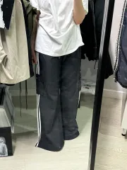 黒 トラック ワイド パンツ