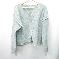 ◇ ⊇ KBF ステッチデザイン スキッパー 長袖 セーター サイズF ブルー レディース E  【1409100016956】