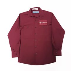 CiNTAS シンタス 長袖 ワークシャツ 企業ロゴ ワッペン レッド系 S